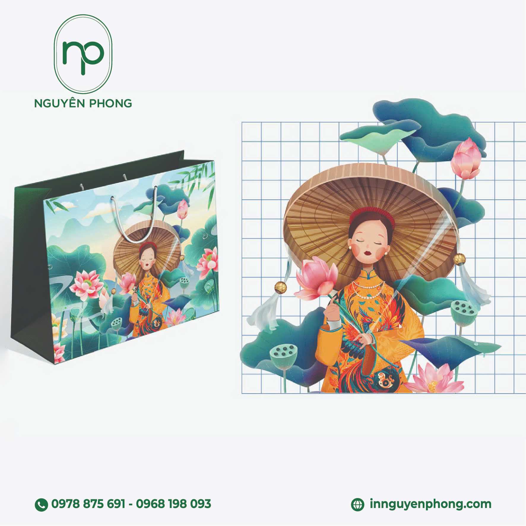 Túi giấy thiết kế tranh đẹp mắt